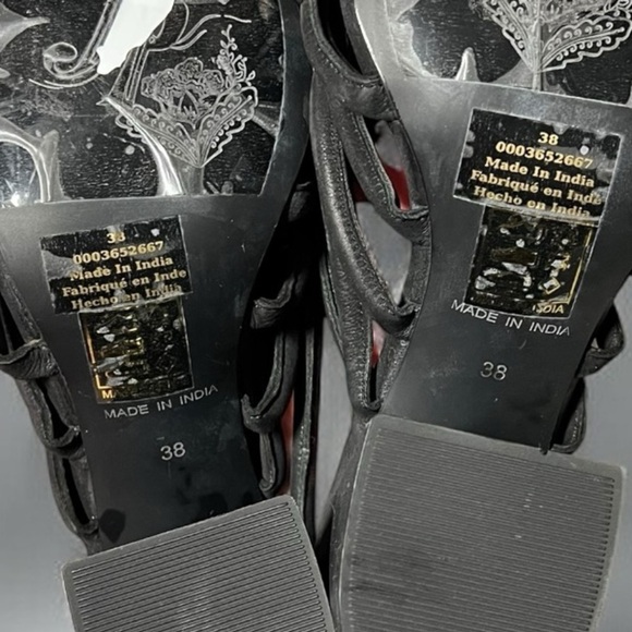 🌻NEW w/tag Free People Colette Black inched Heel Sandals Size 38 or 7.5 - Picture 9 of 9